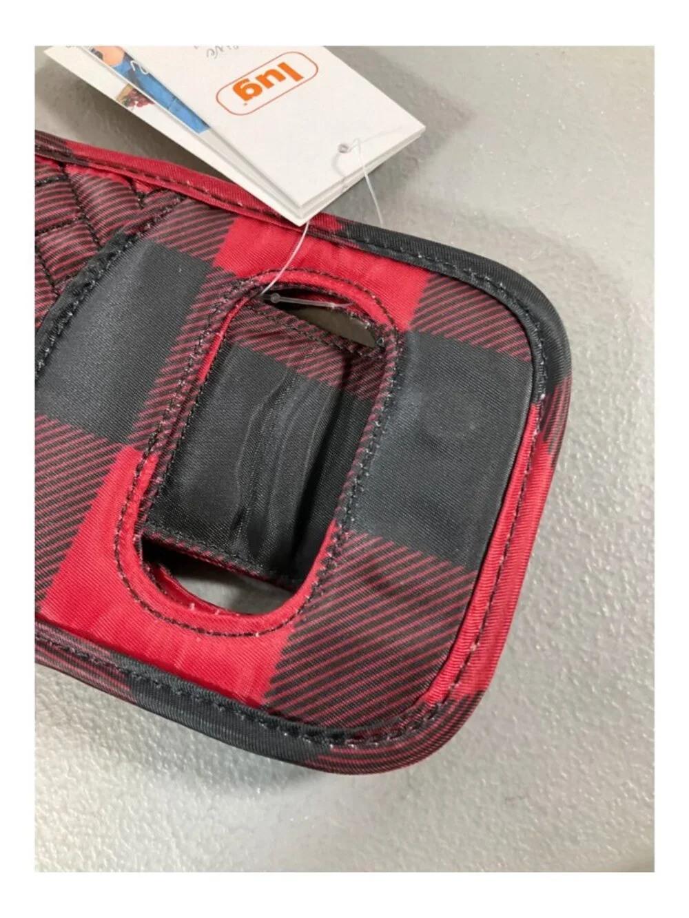 Lug Buffalo Check Red Insulated Wine Tote Duo with Carrying Handles - Stylish & - Picture 5 of 8